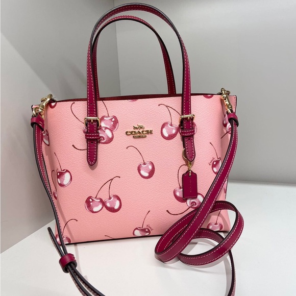 Coach Handbags - Coach Flower Pink/Bright Violet Mollie Tote Bag 25 With Cherry Print #CR293